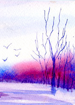 Flying Home Rebecca Herb Madison WI watercolor  SOLD